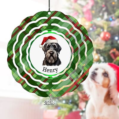 Breeds Starting with F-G Dog Santa Hat Personalized 4" Wind Spinner Ornament Pet Parent Gift Breeds Starting with F-G Dog Santa Hat Personalized 4" Wind Spinner Ornament Pet Parent Gift