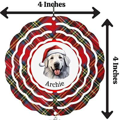 Breeds Starting with F-G Dog Santa Hat Personalized 4" Wind Spinner Ornament Pet Parent Gift Breeds Starting with F-G Dog Santa Hat Personalized 4" Wind Spinner Ornament Pet Parent Gift