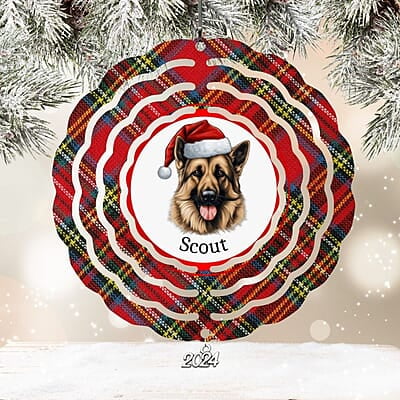 Breeds Starting with F-G Dog Santa Hat Personalized 4" Wind Spinner Ornament Pet Parent Gift Breeds Starting with F-G Dog Santa Hat Personalized 4" Wind Spinner Ornament Pet Parent Gift