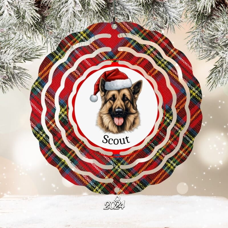 Breeds Starting with F-G Dog Santa Hat Personalized 4" Wind Spinner Ornament Pet Parent Gift Breeds Starting with F-G Dog Santa Hat Personalized 4" Wind Spinner Ornament Pet Parent Gift
