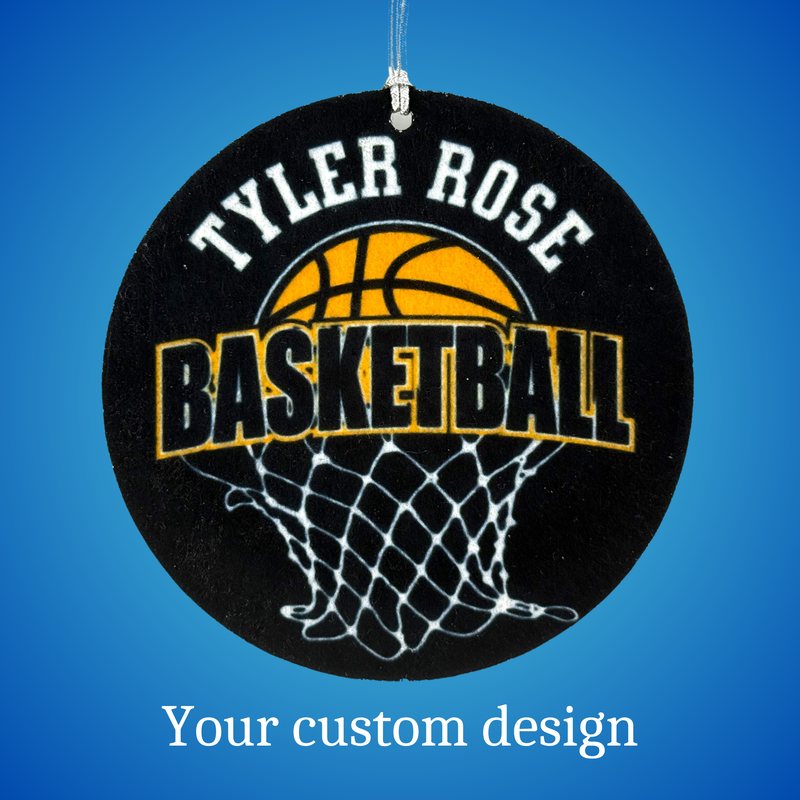 Custom Round Air Freshener – Tyler Rose Special Olympics Basketball Fundraiser front Custom Round Air Freshener – Tyler Rose Special Olympics Basketball Fundraiser front