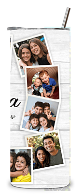 Custom Grandma 13 Photo Tumbler – Simple Woodgrain Design Photo Keepsake Custom Grandma 13 Photo Tumbler – Simple Woodgrain Design Photo Keepsake