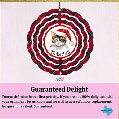 Breeds Starting with M - N Cat in Santa Hat Personalized 4" Wind Spinner Christmas Ornament Pet Gift Breeds Starting with M - N Cat in Santa Hat Personalized 4" Wind Spinner Christmas Ornament Pet Gift