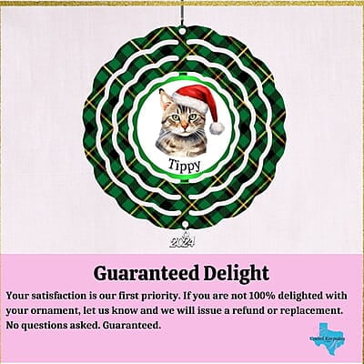 Breeds Starting with O - R Cat in Santa Hat Personalized 4" Wind Spinner Christmas Ornament Pet Gift Breeds Starting with O - R Cat in Santa Hat Personalized 4" Wind Spinner Christmas Ornament Pet Gift