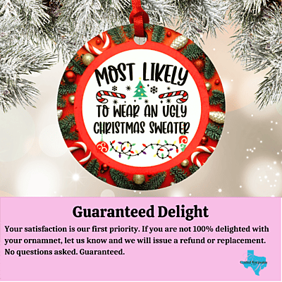 Most Likely To Hilarious Ornament Gift Stocking Stuffer guarantee Most Likely To Hilarious Ornament Gift Stocking Stuffer guarantee