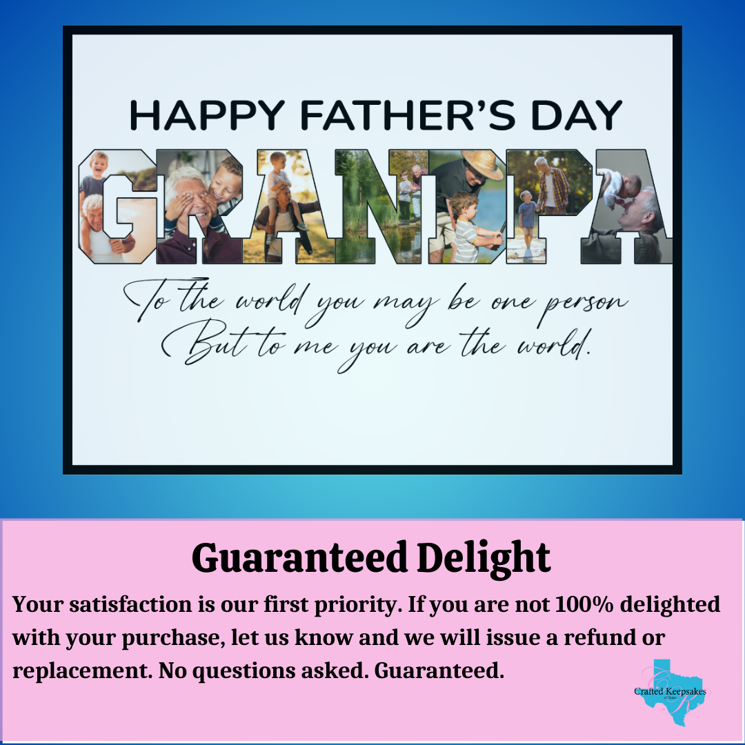 Dad - Grandpa 10 x 8 Custom Personalized Photo Sign Dad - Grandpa 10 x 8 Custom Personalized Photo Sign