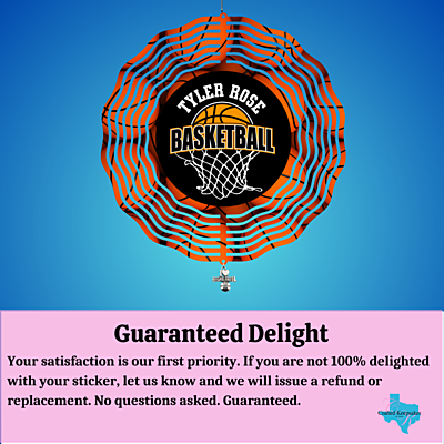Custom 10" Aluminum Wind Spinners – Tyler Rose Special Olympics Basketball Fundraiser guarantee Custom 10" Aluminum Wind Spinners – Tyler Rose Special Olympics Basketball Fundraiser guarantee