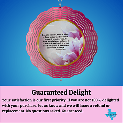 Mom Tribute Wind Spinner – 10" Floral Design with 1Corinthians 13:4-5 Scripture Mom Tribute Wind Spinner – 10" Floral Design with 1Corinthians 13:4-5 Scripture