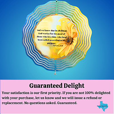 Mom Tribute Wind Spinner – 10" Floral Design with Heart Charm and Romans 8:28 Scripture Mom Tribute Wind Spinner – 10" Floral Design with Heart Charm and Romans 8:28 Scripture