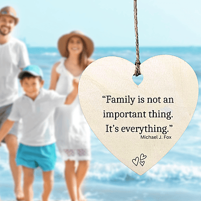 Personalized Heart Family Keepsake Ornament Gift, Cherished Sentimental Heirloom Treasure, Custom Quality Wood Thank You Memento Personalized Heart Family Keepsake Ornament Gift, Cherished Sentimental Heirloom Treasure, Custom Quality Wood Thank You Memento