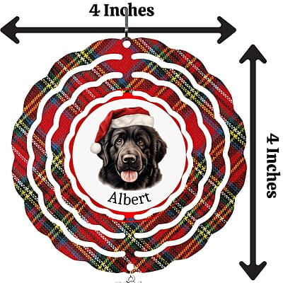 Breeds Starting with M-O Dog in Santa Hat Personalized 4" Wind Spinner Ornament, Pet Parent Gift Breeds Starting with M-O Dog in Santa Hat Personalized 4" Wind Spinner Ornament, Pet Parent Gift