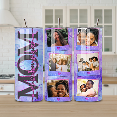 Mom Glam Glitter 6 Photo 20 oz Tumbler Mom Glam Glitter 6 Photo 20 oz Tumbler