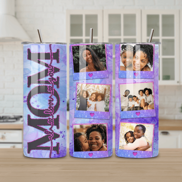 Mom Glam Glitter 6 Photo 20 oz Tumbler Mom Glam Glitter 6 Photo 20 oz Tumbler