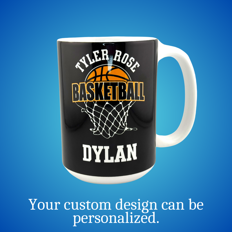 Personalized Tyler Rose Basketball Fundraiser 15 oz Ceramic Mug front Personalized Tyler Rose Basketball Fundraiser 15 oz Ceramic Mug front