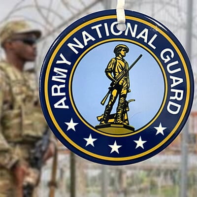 National Guard Ceramic Ornament, Custom Military Keepsake Gift Patriotic Serviceman, Veteran National Guard Ceramic Ornament, Custom Military Keepsake Gift Patriotic Serviceman, Veteran