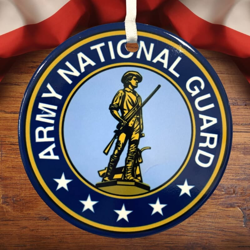 National Guard Ceramic Ornament, Custom Military Keepsake Gift Patriotic Serviceman, Veteran National Guard Ceramic Ornament, Custom Military Keepsake Gift Patriotic Serviceman, Veteran