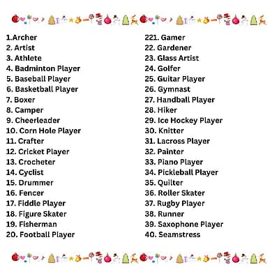 Santa's Favorite Hobby Sports Ornament Stocking Stuffer, Keepsake, Family, Group Gift Santa's Favorite Hobby Sports Ornament Stocking Stuffer, Keepsake, Family, Group Gift