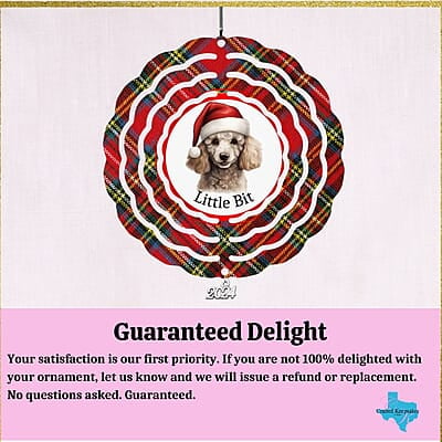 Breeds Starting with p Dog Santa Hat Personalized 4" Wind Spinner Ornament, Pet Parent Gift Breeds Starting with p Dog Santa Hat Personalized 4" Wind Spinner Ornament, Pet Parent Gift