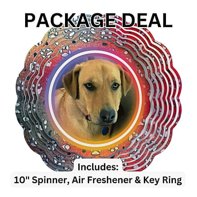 Custom Wind Spinner Gift Package with freshie and key ring pets Custom Wind Spinner Gift Package with freshie and key ring pets