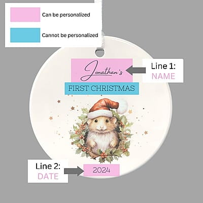 Personalized Baby 1st Christmas Ornament, 2024 Baby’s 1st Christmas Keepsake, Custom Christmas Gift for Baby Girls and Boys, Baby Name Gift