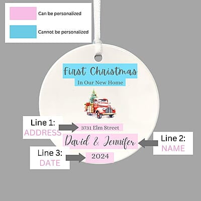 New Address 2 Personalized 2024 Ornament, Custom Quality Lasting Ceramic Keepsake, First Christmas Nostalgic Remembrance Heirloom Gift New Address 2 Personalized 2024 Ornament, Custom Quality Lasting Ceramic Keepsake, First Christmas Nostalgic Remembrance Heirloom Gift