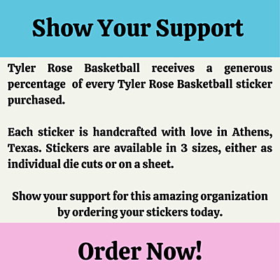 Personalized Custom Vinyl Waterproof Stickers – Tyler Rose Special Olympics Basketball Fundraiser TX Personalized Custom Vinyl Waterproof Stickers – Tyler Rose Special Olympics Basketball Fundraiser TX
