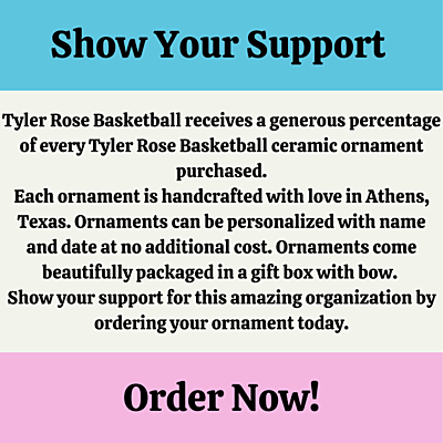 Custom 3" Ceramic Ornaments – Tyler Rose Special Olympics Basketball Fundraiser Made in Athens TX Custom 3" Ceramic Ornaments – Tyler Rose Special Olympics Basketball Fundraiser Made in Athens TX