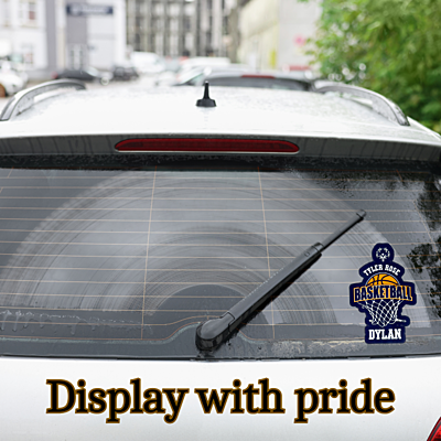Personalized Custom Vinyl Waterproof Stickers – Tyler Rose Special Olympics Basketball on vehicle Personalized Custom Vinyl Waterproof Stickers – Tyler Rose Special Olympics Basketball on vehicle