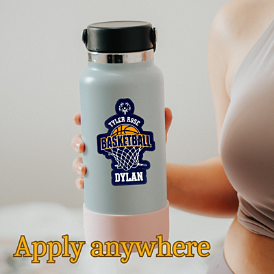 Personalized Custom Vinyl Waterproof Stickers – Tyler Rose Special Olympics Basketball on bottle Personalized Custom Vinyl Waterproof Stickers – Tyler Rose Special Olympics Basketball on bottle