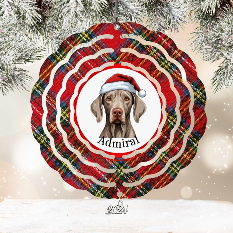 Breeds Starting with T-Y Dog in Santa Hat Personalized 4" Wind Spinner Ornament Pet Parent Gift Breeds Starting with T-Y Dog in Santa Hat Personalized 4" Wind Spinner Ornament Pet Parent Gift