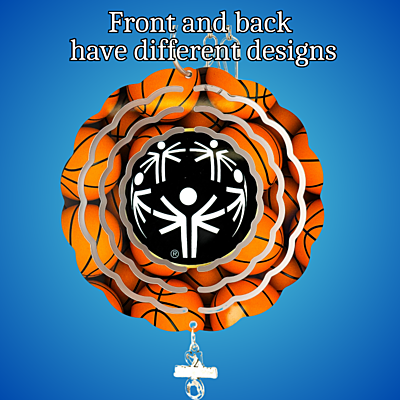 Custom 4" Aluminum Wind Spinners – Tyler Rose Special Olympics Basketball Fundraiser back Custom 4" Aluminum Wind Spinners – Tyler Rose Special Olympics Basketball Fundraiser back