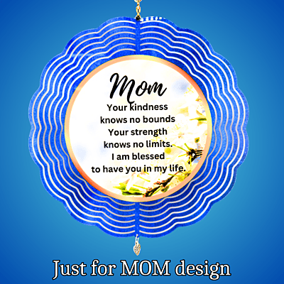 Mom Tribute Wind Spinner – 10" Floral Design with Heart Charm and Romans 8:28 Scripture Mom Tribute Wind Spinner – 10" Floral Design with Heart Charm and Romans 8:28 Scripture