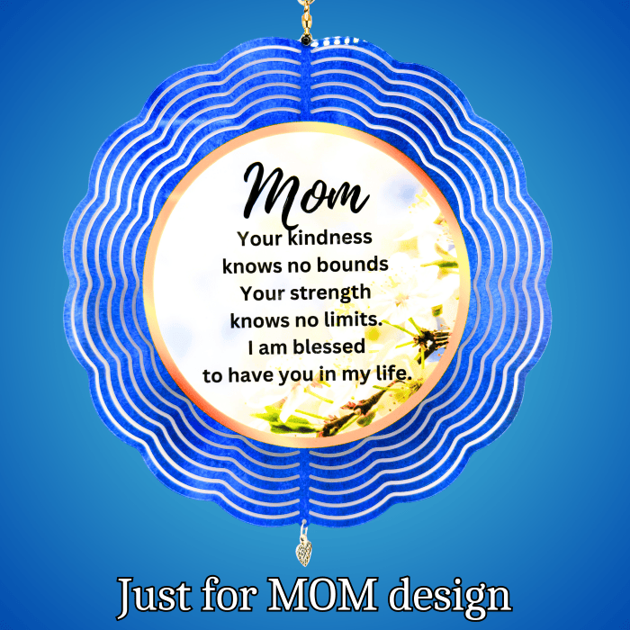Mom Tribute Wind Spinner – 10" Floral Design with Heart Charm and Romans 8:28 Scripture Mom Tribute Wind Spinner – 10" Floral Design with Heart Charm and Romans 8:28 Scripture