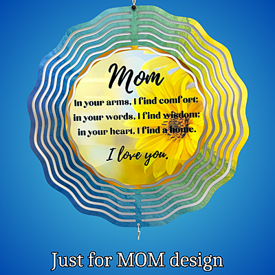 Mom Tribute Wind Spinner – 10" Floral Design with Heart Charm and Romans 8:28 Scripture Mom Tribute Wind Spinner – 10" Floral Design with Heart Charm and Romans 8:28 Scripture