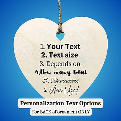 Personalized Heart Family Keepsake Ornament Gift, Heirloom Treasure, Wood Thank You Memento SET 2 Personalized Heart Family Keepsake Ornament Gift, Heirloom Treasure, Wood Thank You Memento SET 2